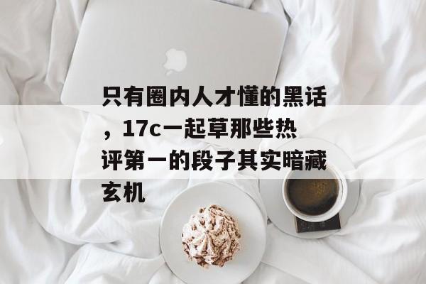 只有圈内人才懂的黑话，17c一起草那些热评第一的段子其实暗藏玄机