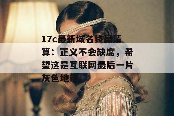 17c最新域名终局清算：正义不会缺席，希望这是互联网最后一片灰色地带。